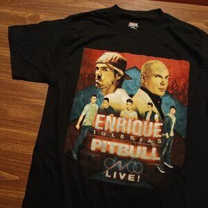 PITBULL & ENRIQUE IGLESIAS CONCERT T-SHIRT - Medium // Latin Pop Music Tour Tee